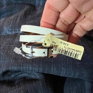 Hermes white leather with silver hardware.  Never worn. NWT